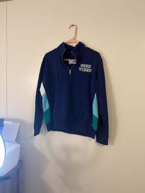 Flirtitude Active Good Vibes Quarter Zip Sweatshirt Size L